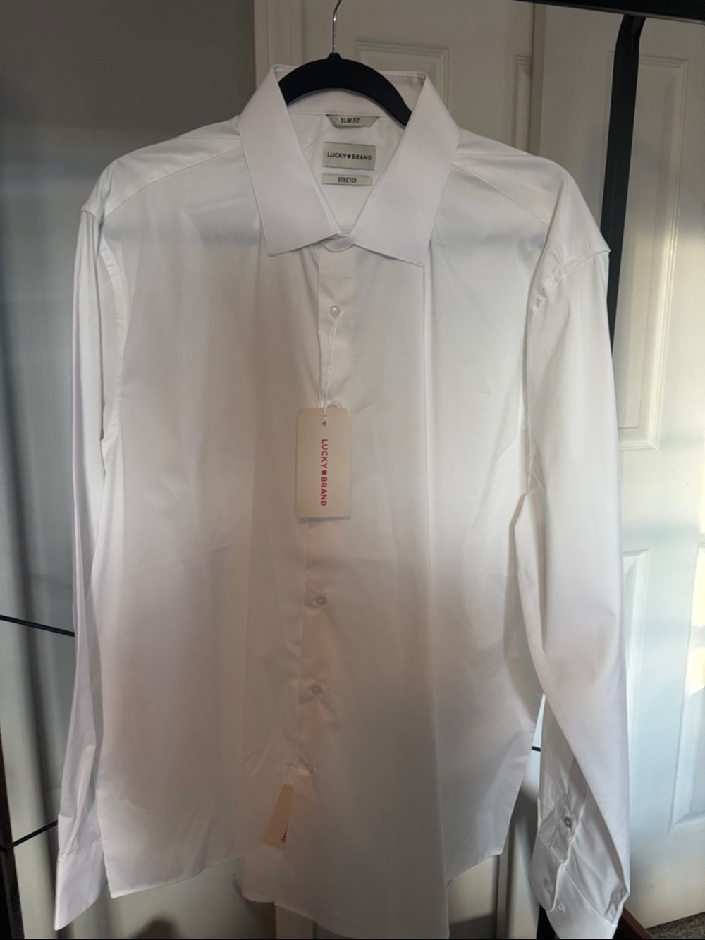 Lucky Brand Men's White Dress Shirt - Classic Button-Front